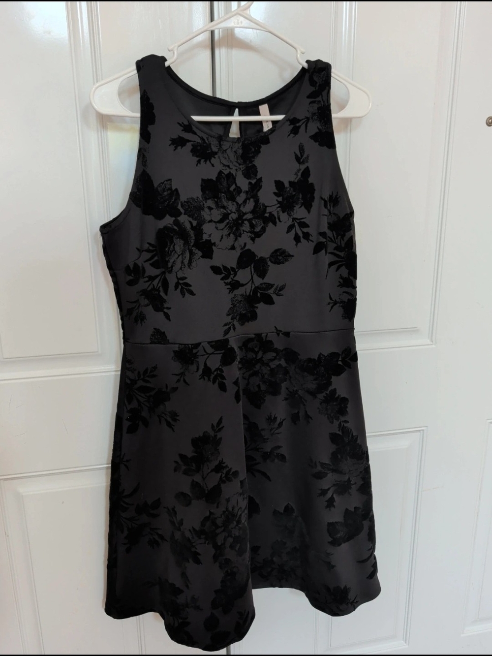 Black Floral Fit-and-Flare Dress - Women